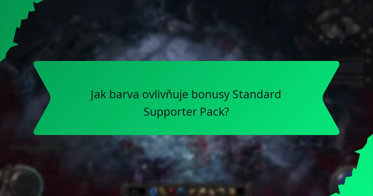 Jak barva ovlivňuje bonusy Standard Supporter Pack?