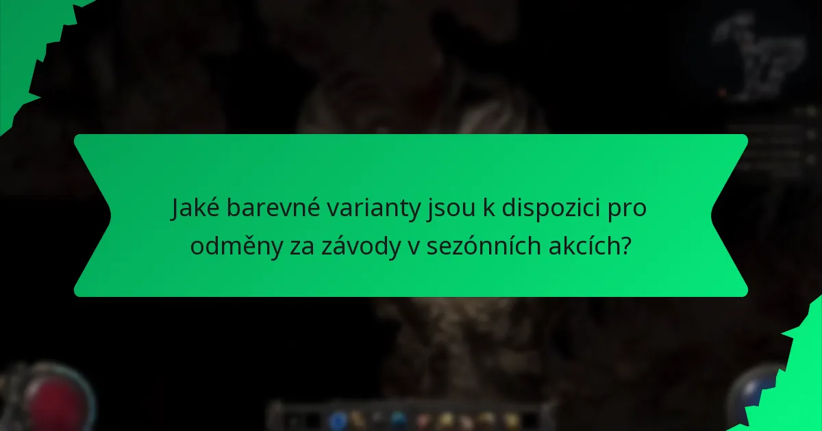 Jaké barevné varianty jsou k dispozici pro odměny za závody v sezónních akcích?