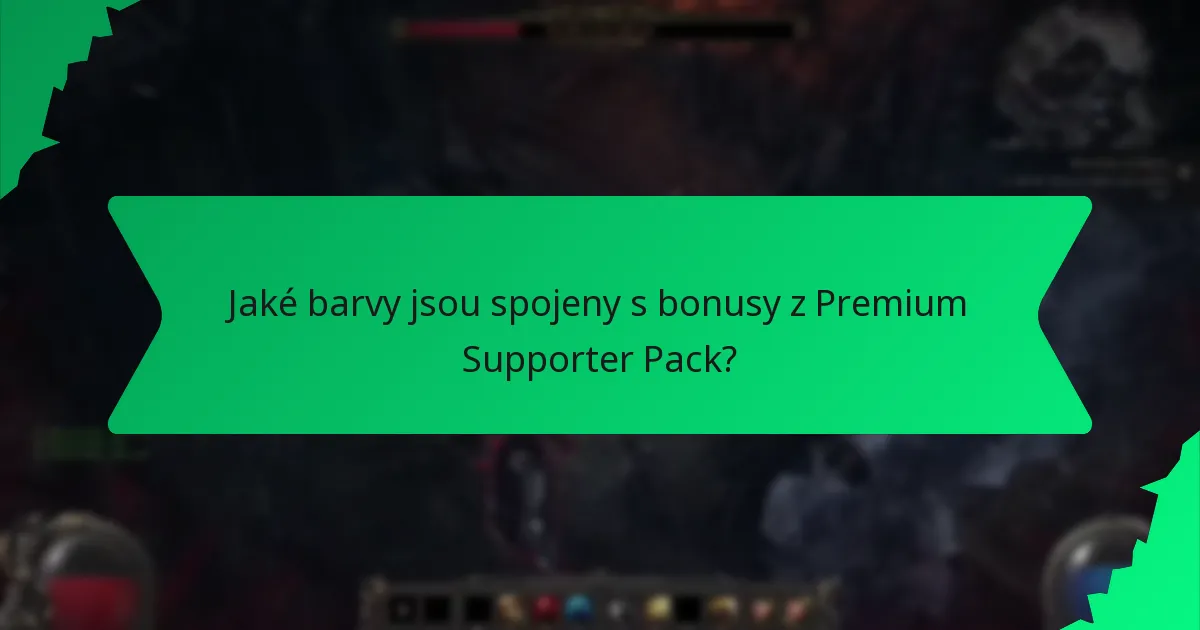 Jaké barvy jsou spojeny s bonusy z Premium Supporter Pack?